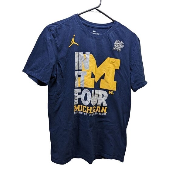 Nike Michigan Wolverines Jordan Basketball Final Four T-Shirt Size M - Bin C - Picture 1 of 6